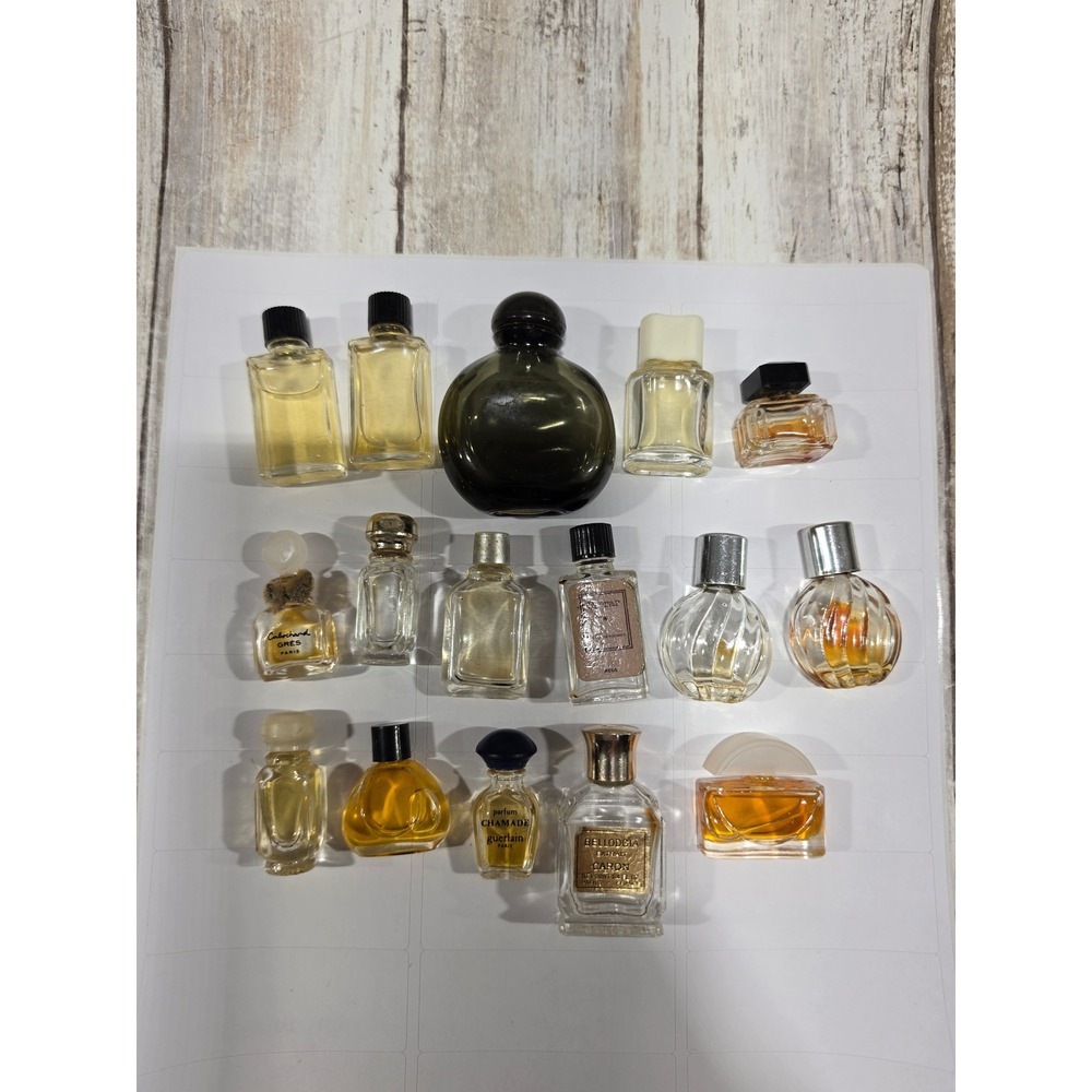 Vintage Miniature Perfume Bottle Lot Guerlain Caron Halston Gres 16pc Collection